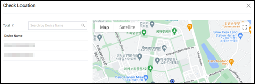 Location tracking data of ChromeOS devices in the Knox Manage console