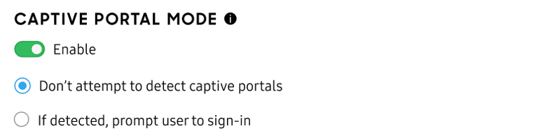 captive portal mode