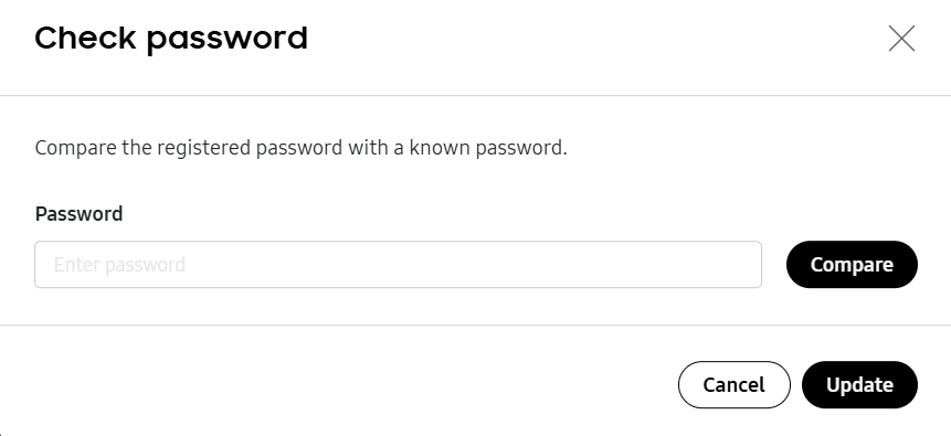 Compare a known EMM password with the EMM password stored in Knox Mobile Enrollment.