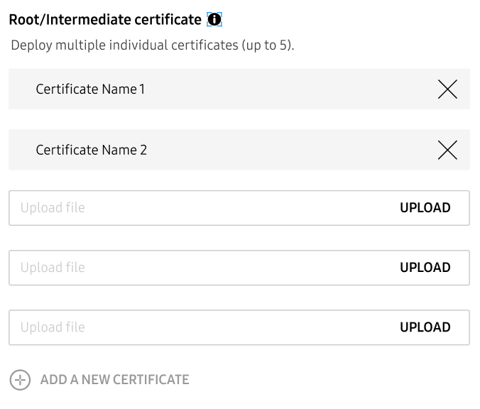 option to set up multiple certificates