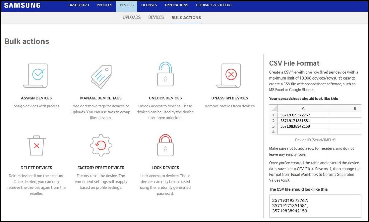 Bulk device configuration