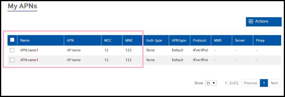 second APN resource with the same parameters